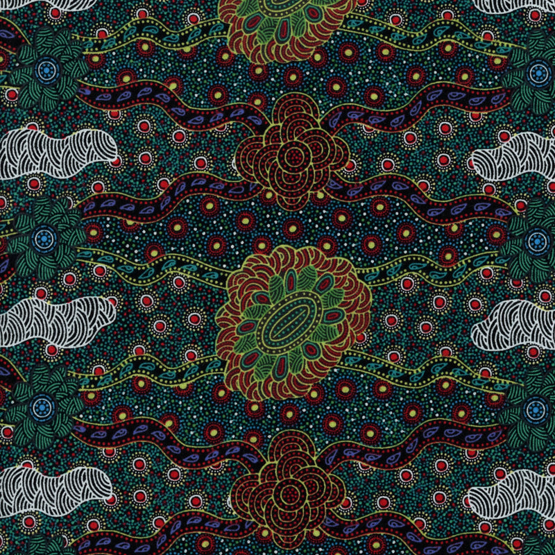 M&S Textiles Australia Lillup Dreaming Green - Patchwork and Quilting Fabric from Brown's Craft Shed (Tags: Fabric australiana green )