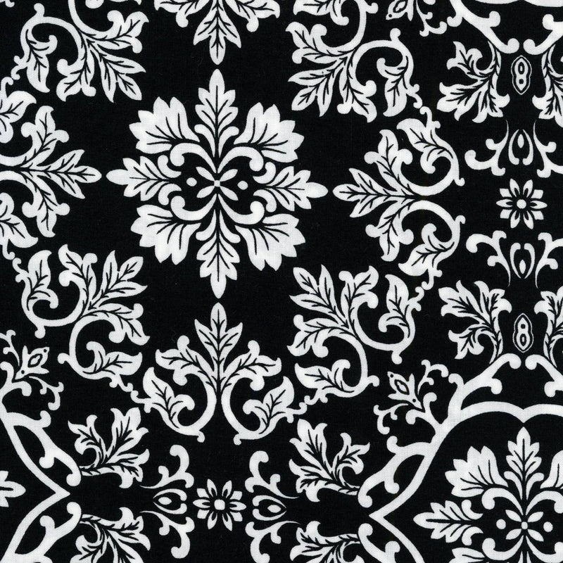 Windham Fabrics Day for Night by Jacqueline Kunkel - Midnight Damask - Patchwork and Quilting Fabric from Brown's Craft Shed (Tags: Fabric blenders Geometric Neutral patterns specialty Stripes textures Western white )