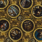 In The Beginning Fabrics - Steampunk Menagerie by Jason Yenter - Patchwork and Quilting Fabric from Brown's Craft Shed (Tags: Fabric animals Brown gears giraffe gold Jason Yenter lion mechanical novelty owl peacock steampunk Steampunk Menagerie stocktake-reactivated wildlife )