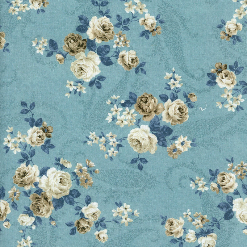 Stof Fabrics Molly Roses - Patchwork and Quilting Fabric from Brown's Craft Shed (Tags: Fabric blue Floral )