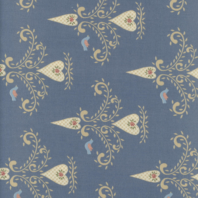 Gutermann Vero's World - Patchwork and Quilting Fabric from Brown's Craft Shed (Tags: Fabric birds blue cottagecore folk Gutermann hearts Neutral patchwork patterns romantic Vero's World vintage whimsical )