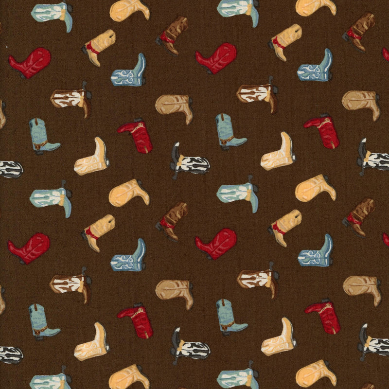 Riley Blake Designs Cowboys Brown by Echo Park Paper Co - Patchwork and Quilting Fabric from Brown's Craft Shed (Tags: Fabric blue children craft Echo Park Paper Co novelty playful quilting red Riley Blake Designs Western )