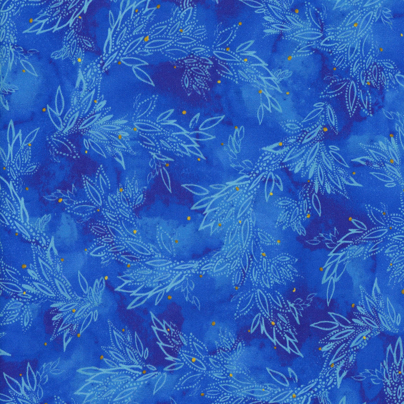 P&B Textiles: Painted Sea - Leafy Sea Trails - Patchwork and Quilting Fabric from Brown's Craft Shed (Tags: Fabric blender blue coastal contemporary nature ocean P&B Textiles Painted Sea plants textures vines water watercolour )