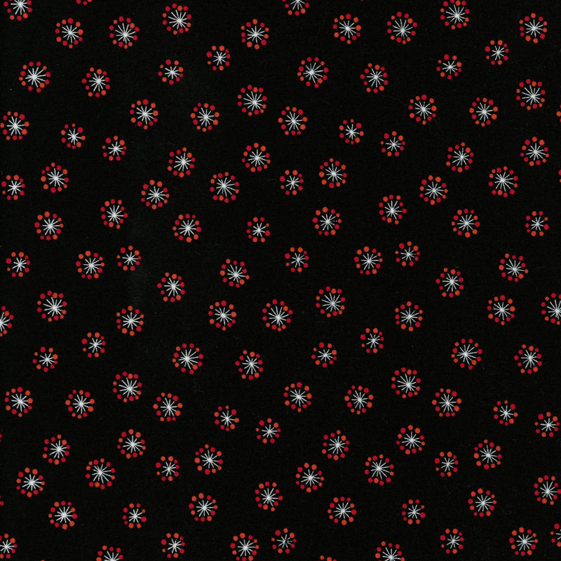 Kona Bay Fabrics - Razzle Dazzle (Red) - Patchwork and Quilting Fabric from Brown's Craft Shed (Tags: Fabric Black blenders dots Geometric patterns playful quilting red Spots starburst Stripes )