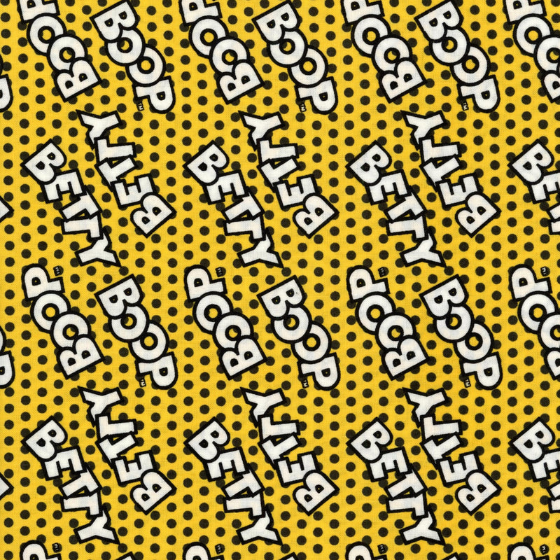 Camelot Fabrics - Betty Boop - Patchwork and Quilting Fabric from Brown's Craft Shed (Tags: Fabric Betty Boop bold Camelot Fabrics cartoon characters novelty playful polka dots pop culture text print vintage )