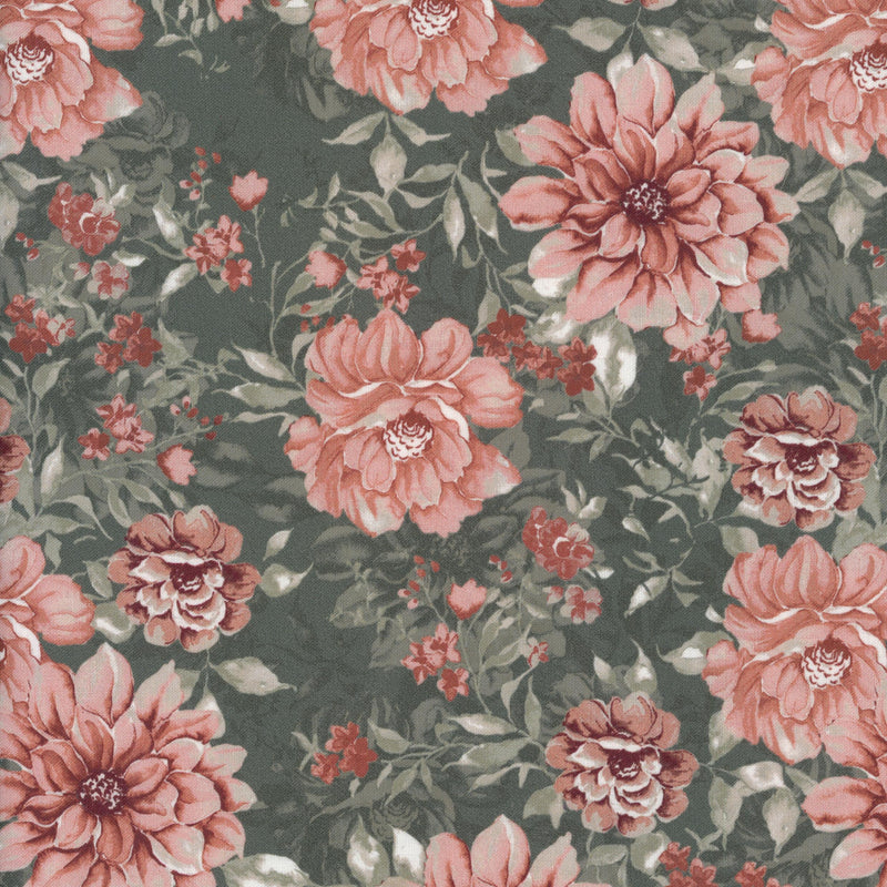 Riley Blake Designs - A Walk on The Prairie by Modern Prairie - Sage Gray - Patchwork and Quilting Fabric from Brown's Craft Shed (Tags: Fabric A Walk on the Prairie blush country feminine Floral flowers green grey Modern Prairie nature patchwork pink quilting Riley Blake romantic rose rustic Sage Gray vintage )