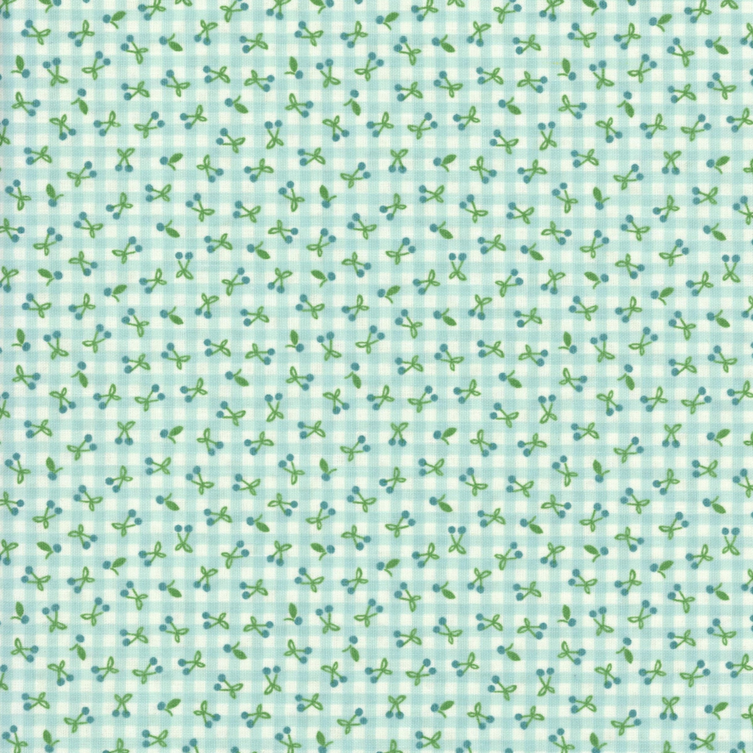 Poppie Cotton - Farmhouse Fancy Cherry Pie by Elea Lutz - Patchwork and Quilting Fabric from Brown's Craft Shed (Tags: Fabric aqua berries blender blue cottage Elea Lutz Farmhouse Fancy Floral green Poppie Cotton vintage whimsical )