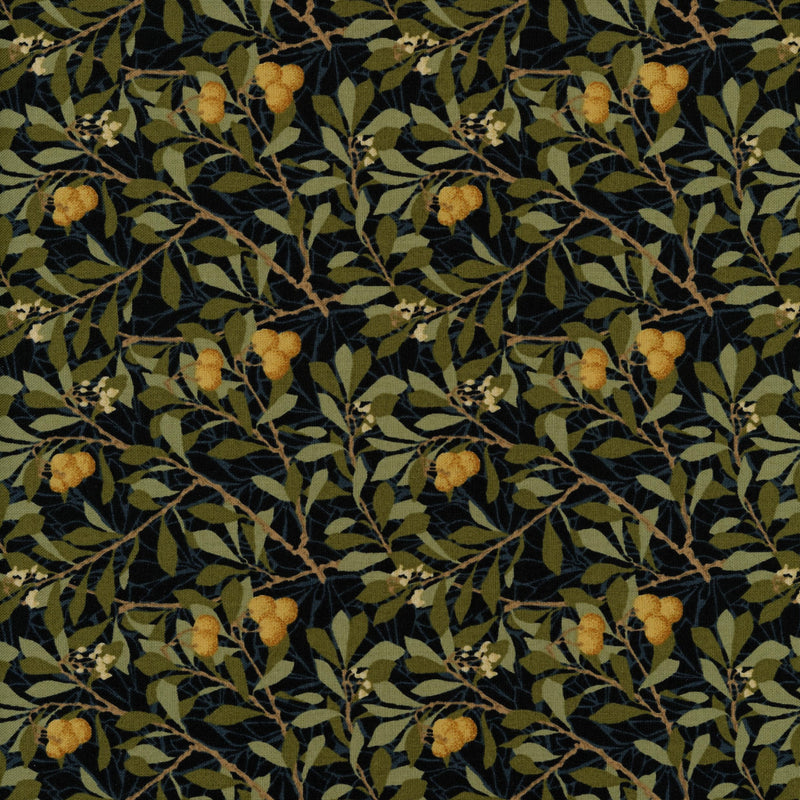 Moda Morris Meadow by Barbara Brackman - Patchwork and Quilting Fabric from Brown's Craft Shed (Tags: Fabric autumn Barbara Brackman botanical Floral fruit garden golden green Moda Morris Meadow multi nature navy patterns plants rustic vines William Morris style )