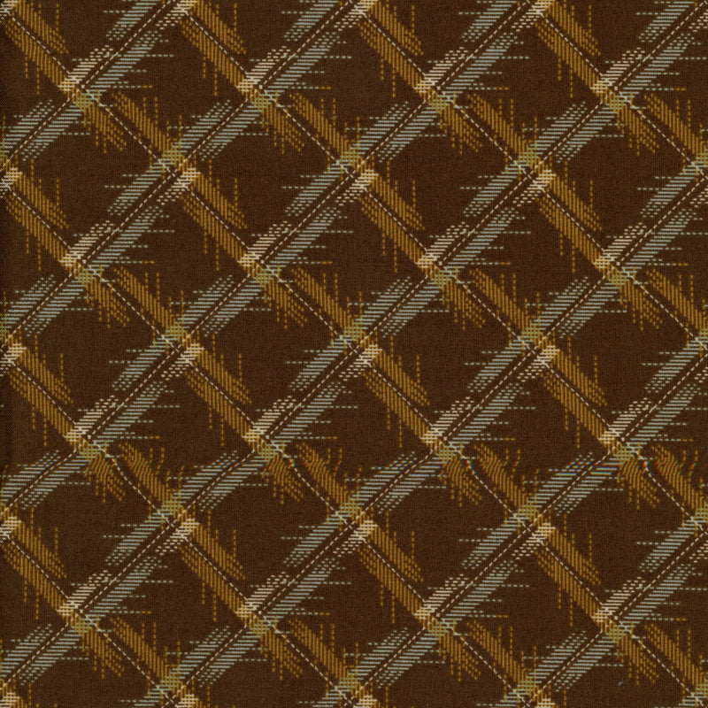 Andover Fabrics Edjta Sitar of Laundry Basket Quilts Dahlia Bear Grass - Patchwork and Quilting Fabric from Brown's Craft Shed (Tags: Fabric autumn blue check gold masculine patchwork plaid quilting rustic traditional vintage )