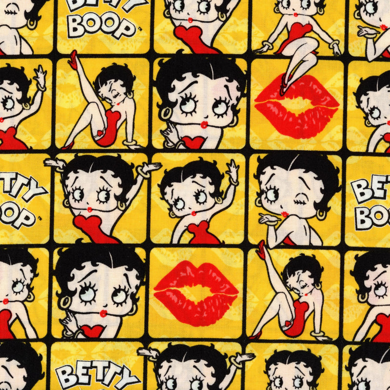 Camelot Fabrics - Betty Boop - Patchwork and Quilting Fabric from Brown's Craft Shed (Tags: Fabric Betty Boop bold Camelot Fabrics cartoon characters lip motif novelty playful pop culture red themed vintage )