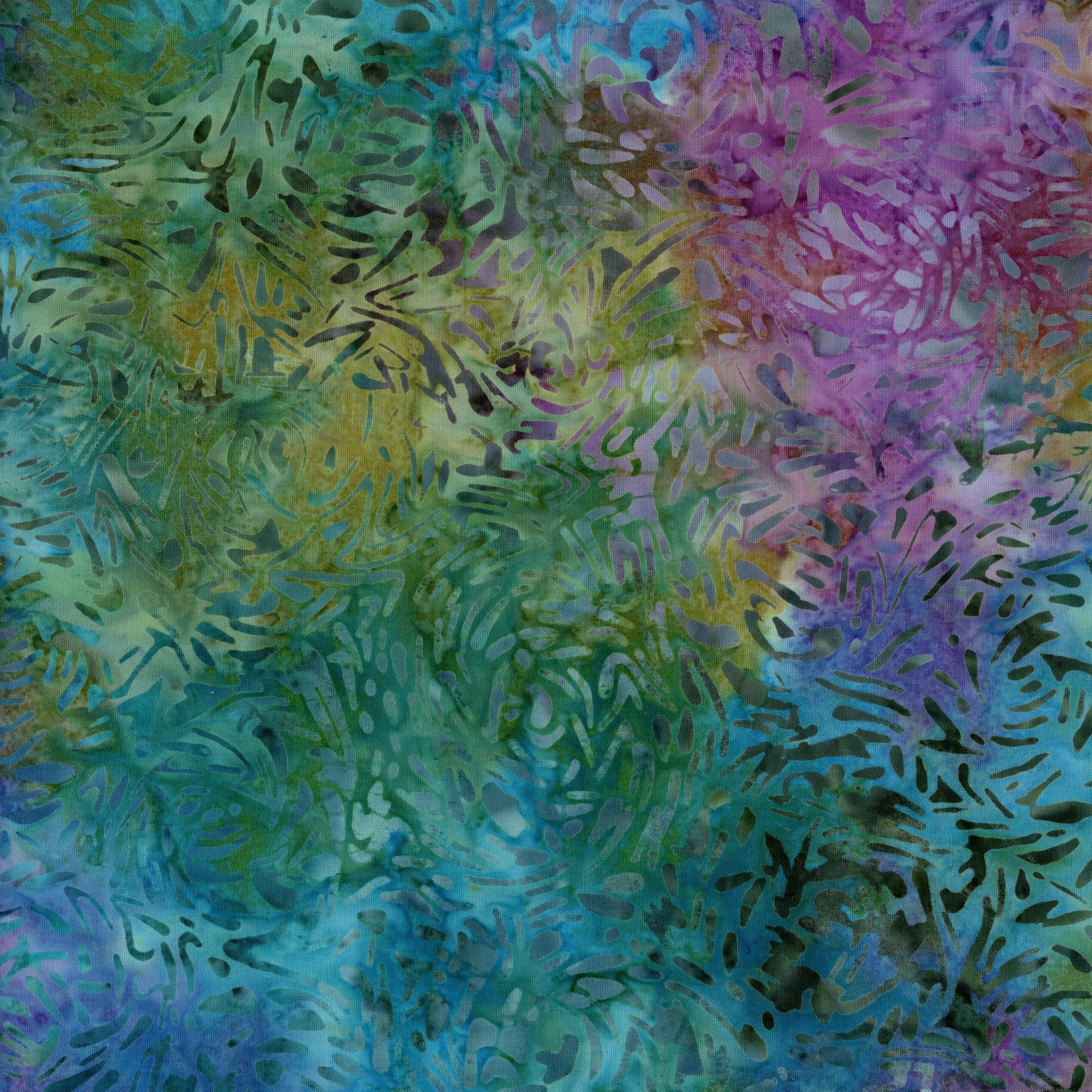 Banyan Batiks - Banyan BFFs - Patchwork and Quilting Fabric from Brown's Craft Shed (Tags: Fabric Banyan Batiks Banyan BFFs batik blender blue green nature plants purple teal textures tropical watercolour )