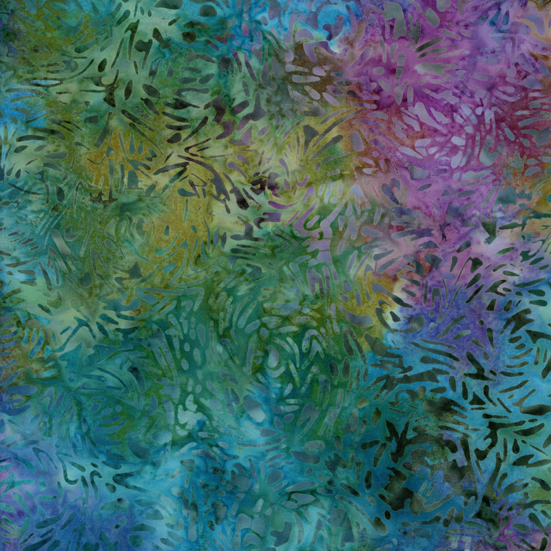 Banyan Batiks - Banyan BFFs - Patchwork and Quilting Fabric from Brown's Craft Shed (Tags: Fabric Banyan Batiks Banyan BFFs batik blender blue green nature plants purple teal textures tropical watercolour )