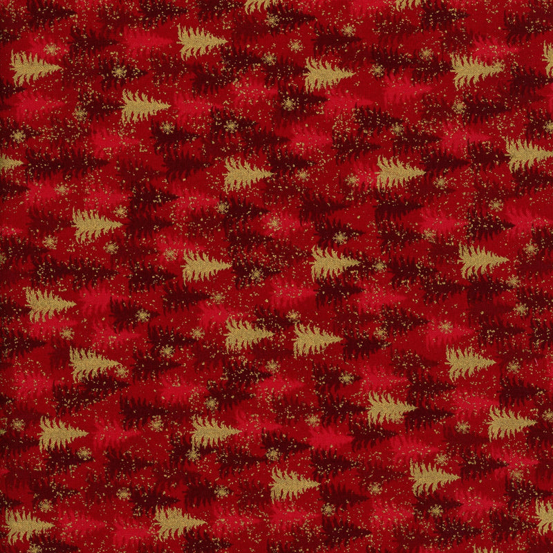 Stof Fabrics We Love Christmas - Patchwork and Quilting Fabric from Brown's Craft Shed (Tags: Fabric christmas festive gold holiday novelty patterns red snowflakes Stof Fabrics trees )