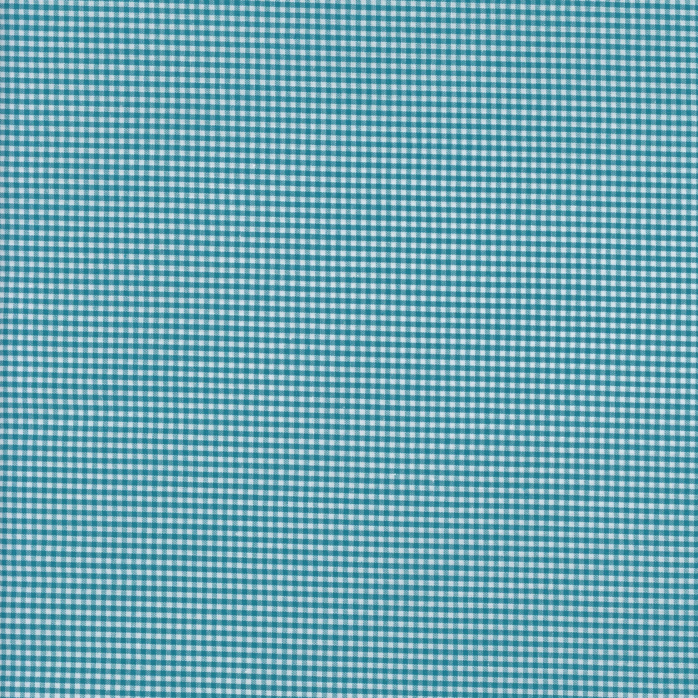 Yarn Dyed Broadcloth Japanese Gingham (Teal) - Patchwork and Quilting Fabric from Brown's Craft Shed (Tags: Fabric basics blenders blue check classic garment fabric Geometric quilting cotton teal timeless white )
