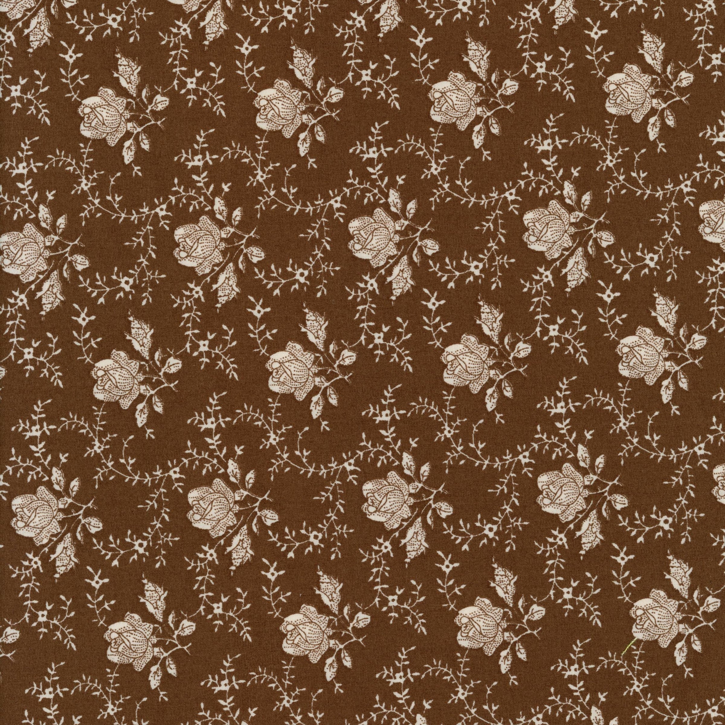 Kennard & Kennard Chocolate Vintage Rose - Patchwork and Quilting Fabric from Brown's Craft Shed (Tags: Fabric blenders Brown country style cream Floral heritage Kennard & Kennard Neutral patterns plants rustic traditional vines vintage )