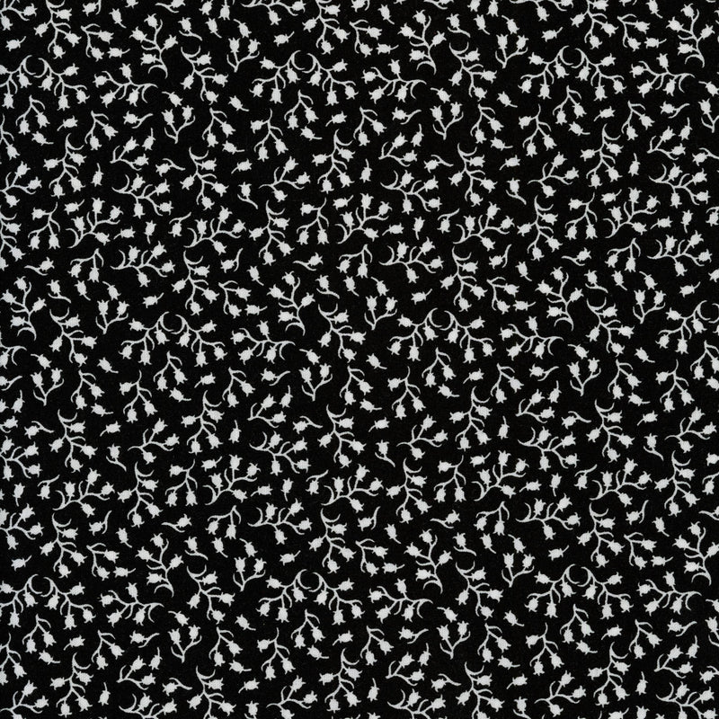 Patrick Lose Fabrics Basically Black & White 2 - Baby's Breath (Negative) - Patchwork and Quilting Fabric from Brown's Craft Shed (Tags: Fabric basics Black blenders Floral Neutral patterns plants vines white )