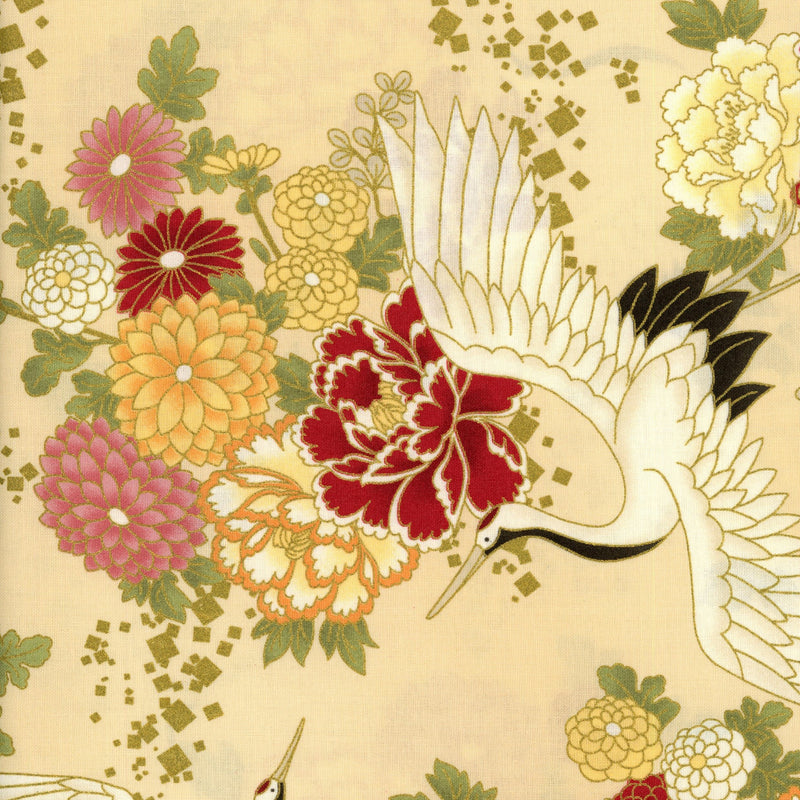 Quilt Gate – Crane & Chrysanthemum Fabric