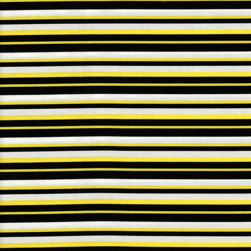 Exclusively Quilters Mellow Yellow - Patchwork and Quilting Fabric from Brown's Craft Shed (Tags: Fabric bee Black blender lines patterns playful Stripes white Yellow )
