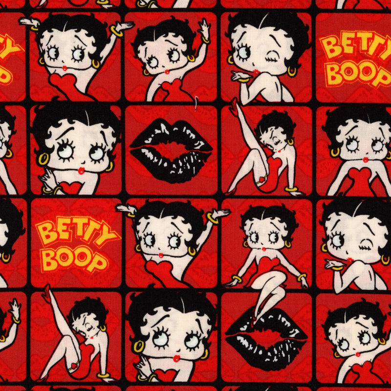 Camelot Fabrics - Betty Boop - Patchwork and Quilting Fabric from Brown's Craft Shed (Tags: Fabric Betty Boop bold Camelot Fabrics cartoon characters novelty patterns playful pop culture red themed vintage )