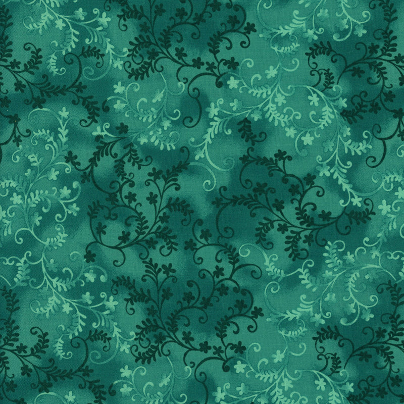 Mystic Vine - Peacock by John Louden - Patchwork and Quilting Fabric from Brown's Craft Shed (Tags: Fabric blender blenders elegant Floral green John Louden leafy multi Mystic Vine nature patterns peacock teal textures vines )