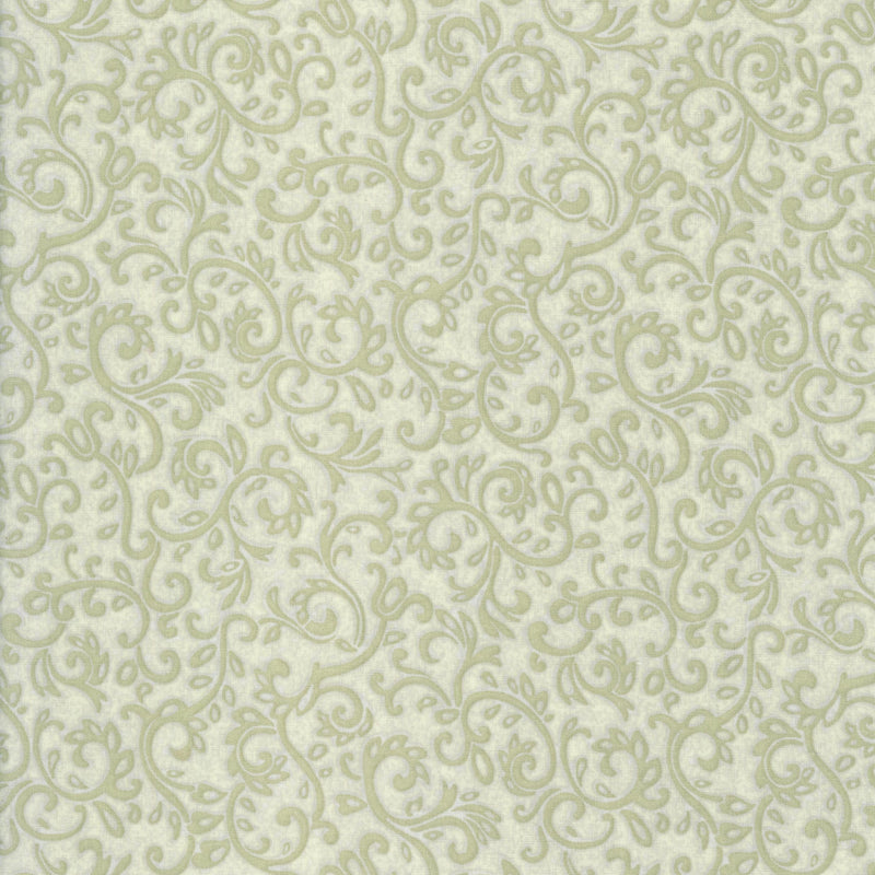 Lloyd Curzon Impressions Scroll - Patchwork and Quilting Fabric from Brown's Craft Shed (Tags: Fabric blender blenders classic cream elegant Floral green Impressions Lloyd Curzon Neutral patterns scroll textures vines )