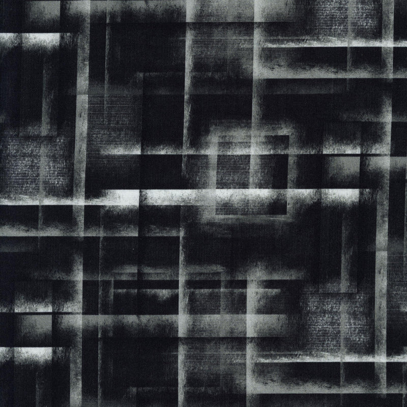 Stoffabrics Square Lines Colour Brush - Patchwork and Quilting Fabric from Brown's Craft Shed (Tags: Fabric abstract charcoal grey modern patterns textures )
