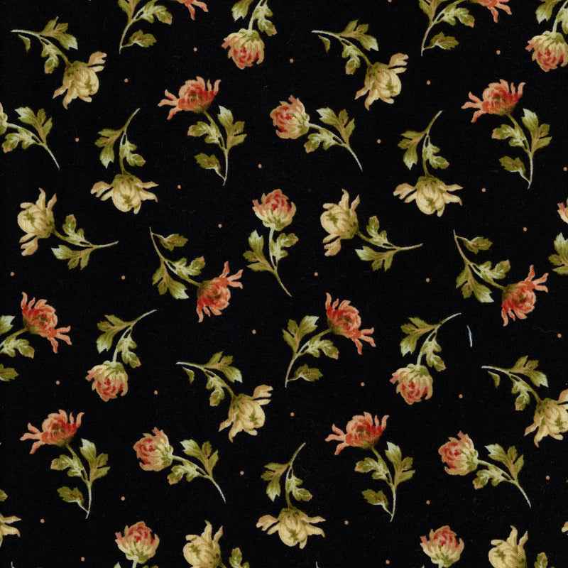 Maywood Studio Sophia Collection - Midnight Rosebuds - Patchwork and Quilting Fabric from Brown's Craft Shed (Tags: Fabric craft cream Floral garden green patchwork quilting red romantic rose Sophia Collection vintage )