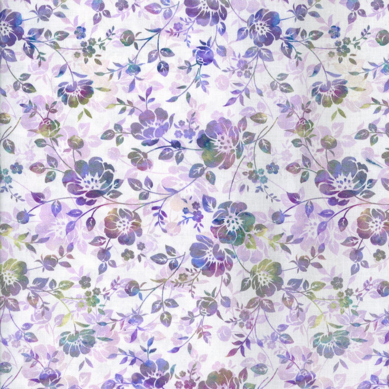 Lloyd Curzon Ethereal - Patchwork and Quilting Fabric from Brown's Craft Shop (Tags: Fabric blue Floral purple )