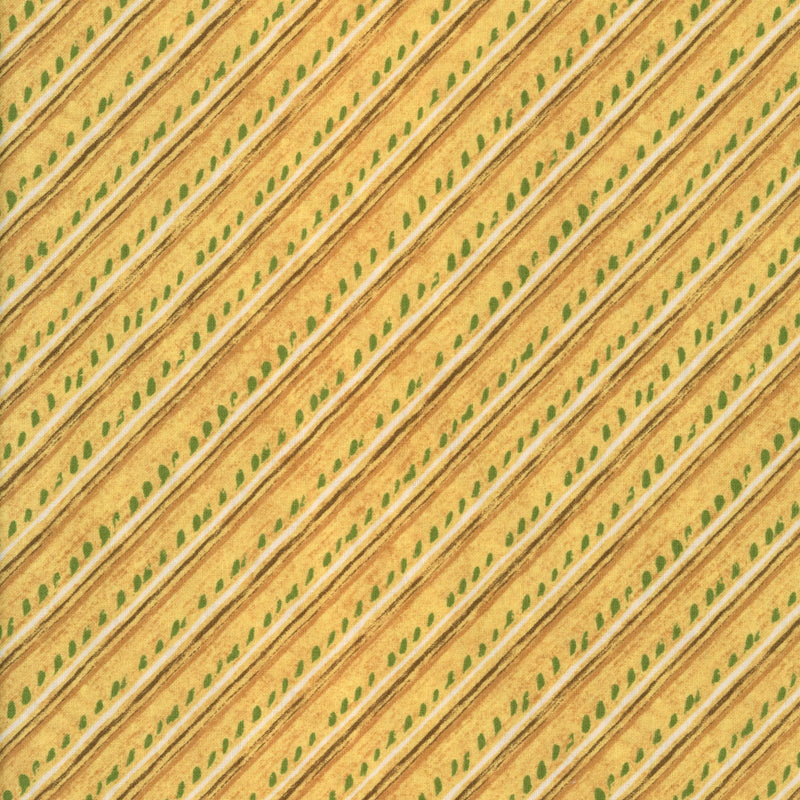 Windham Fabrics Papillon by Kate McRostie - Patchwork and Quilting Fabric from Brown's Craft Shed (Tags: Fabric gold green lines nature Papillon patterns plants Stripes Windham Fabrics Yellow )