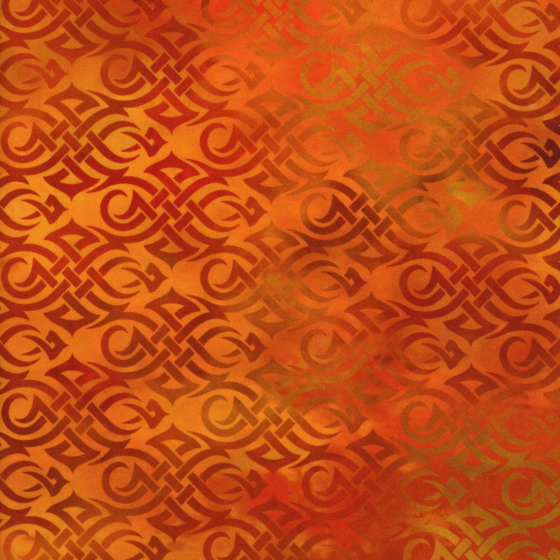 In The Beginning Fabrics: Dragons - Emerald Reign - Patchwork and Quilting Fabric from Brown's Craft Shed (Tags: Fabric bold dragon Dragons Emerald Reign dramatic fantasy gold Jason Yenter orange patterns rust textures warm tones )