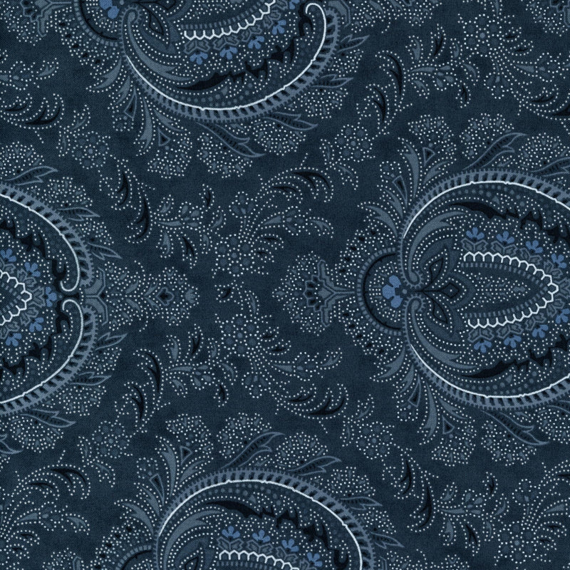 Moda Fabrics - Union Square - Patchwork and Quilting Fabric from Brown's Craft Shed (Tags: Fabric blue classic dots heritage indigo Moda navy paisley patchwork quilting cotton slate Union Square vintage )