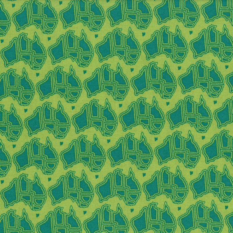 Ella Blue Terra Australis 2 (Country) by Emma Jean Jansen - Patchwork and Quilting Fabric from Brown's Craft Shed (Tags: Fabric Australia Ella Blue Emma Jean Jansen green map modern nature novelty patchwork quilting teal )