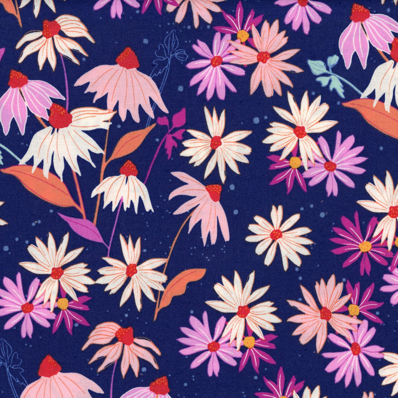 Andover - Petals and Stitches by Stephanie Organes - Patchwork and Quilting Fabric from Brown's Craft Shed (Tags: Fabric Andover blenders blue contemporary coral Floral flowers garden nature navy Petals and Stitches pink playful purple quilting Stephanie Organes whimsical )