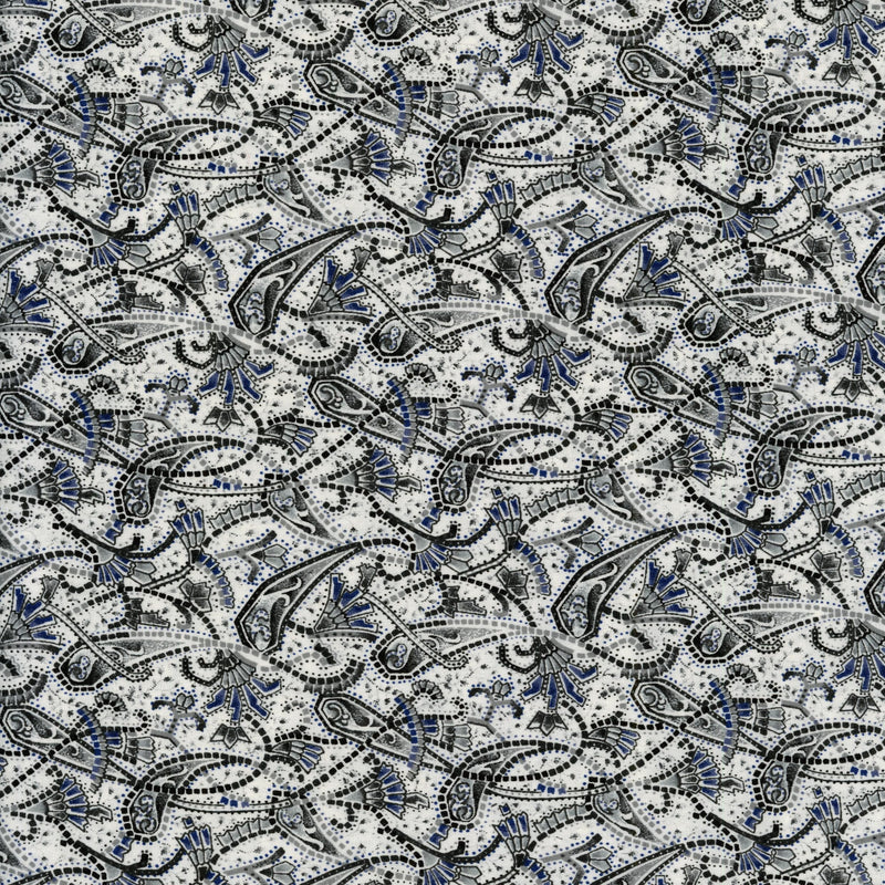 Sevenberry Mosaic Lizards Grey - Patchwork and Quilting Fabric from Brown's Craft Shed (Tags: Fabric animals blue craft grey lizard novelty patterns quilting textures wildlife )