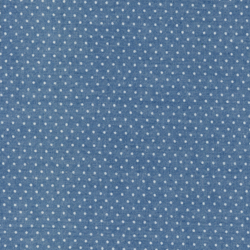 Chambray Dot Sky - Patchwork and Quilting Fabric from Brown's Craft Shed (Tags: Fabric basics blenders blue chambray classic denim dots patterns polka dots quilting versatile )