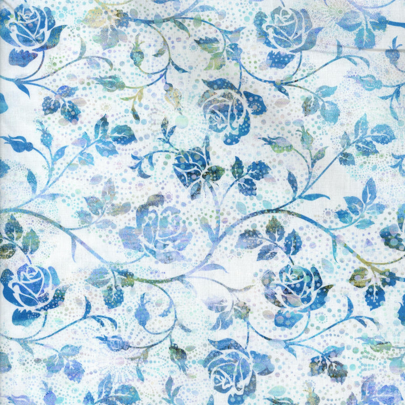 Lloyd Curzon Halycon III - Patchwork and Quilting Fabric from Brown's Craft Shed (Tags: Fabric blue Floral green )