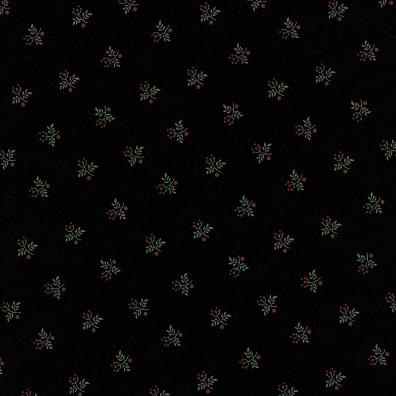 Moda A Vintage Christmas (Black) - Patchwork and Quilting Fabric from Brown's Craft Shed (Tags: Fabric A Vintage Christmas berries christmas festive green holiday Moda red seasonal timeless traditional )