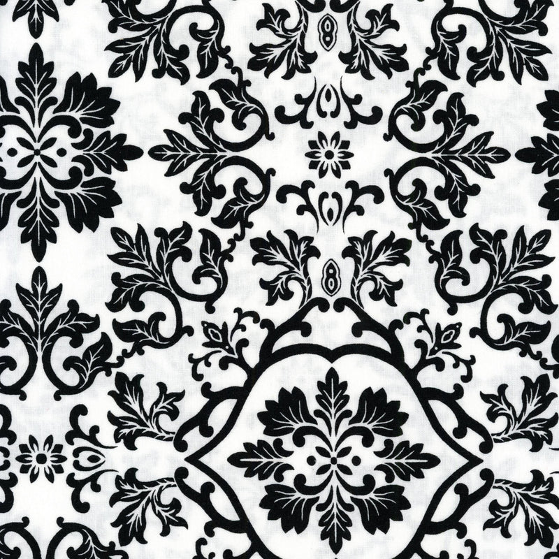 Windham Fabrics Day for Night by Jacqueline Kunkel - Patchwork and Quilting Fabric from Brown's Craft Shed (Tags: Fabric Black classic damask elegant Floral Geometric Neutral patterns textures white )