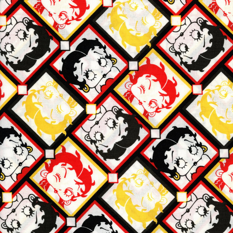 Camelot Fabrics - Betty Boop - Patchwork and Quilting Fabric from Brown's Craft Shed (Tags: Fabric Betty Boop bold Camelot Fabrics cartoon characters novelty patterns playful pop art red vintage white )