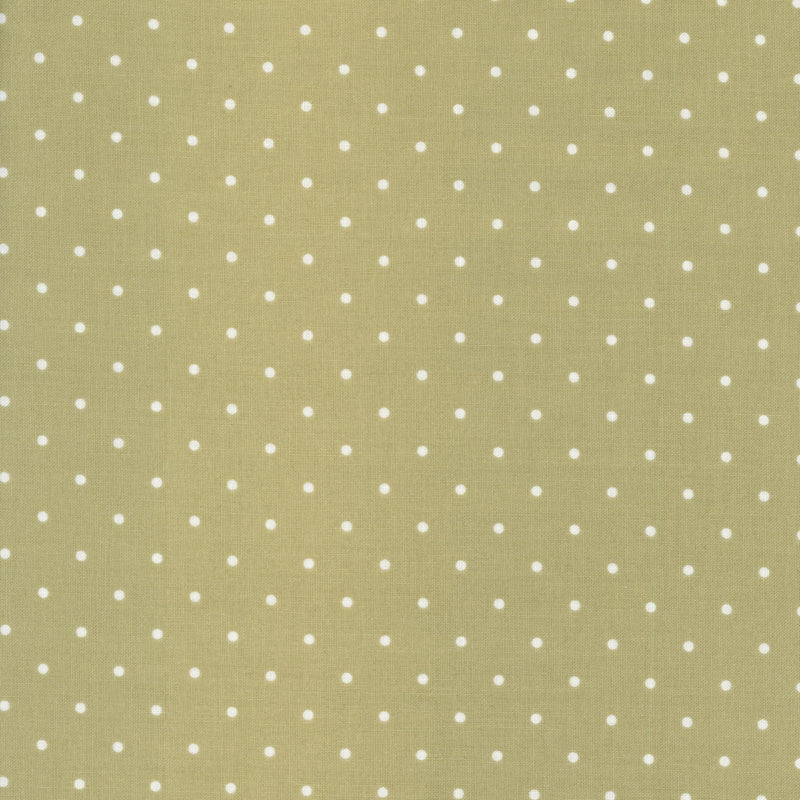 Moda Christmas Eve - Sage Snow Dots - Patchwork and Quilting Fabric from Brown's Craft Shed (Tags: Fabric basics blenders christmas Christmas Eve festive green Moda polka dots quilting cotton solid blender )
