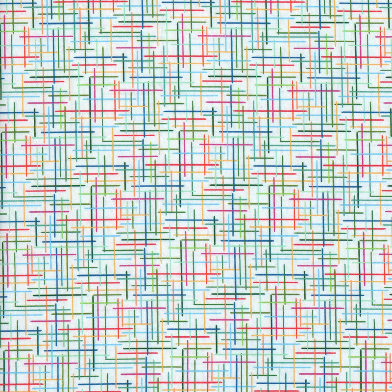 KK Fabrics Confetti Lines - Patchwork and Quilting Fabric from Brown's Craft Shed (Tags: Fabric KK Fabrics lines modern multicolour patchwork patterns quilting textures white )