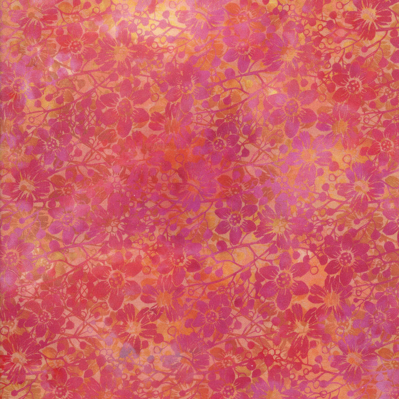 In The Beginning Fabrics - Allure by Jason Yenter - Patchwork and Quilting Fabric from Brown's Craft Shed (Tags: Fabric Allure blender bold contemporary coral Floral gold Jason Yenter nature orange pink tonal warm tones watercolour )