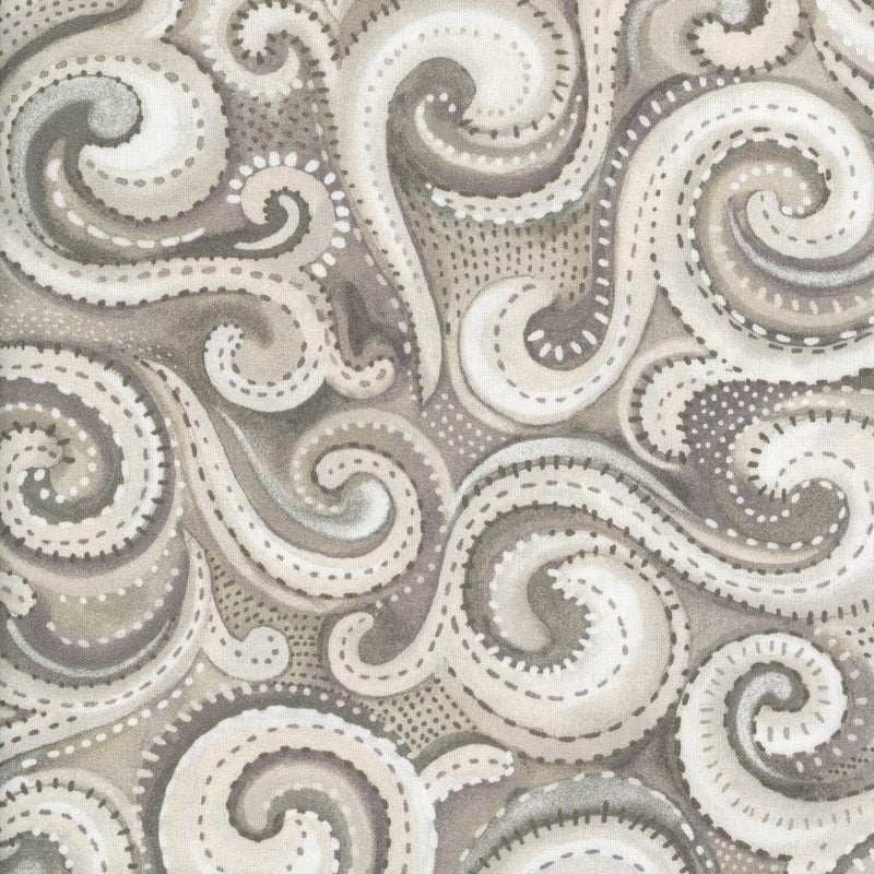 Studio E Whirlwind 108" by Chelsea DesignWorks - Patchwork and Quilting Fabric from Brown's Craft Shed (Tags: Fabric 108 wide abstract backing Chelsea DesignWorks cream grey modern Neutral Studio E swirl textures timeless Whirlwind wide back )