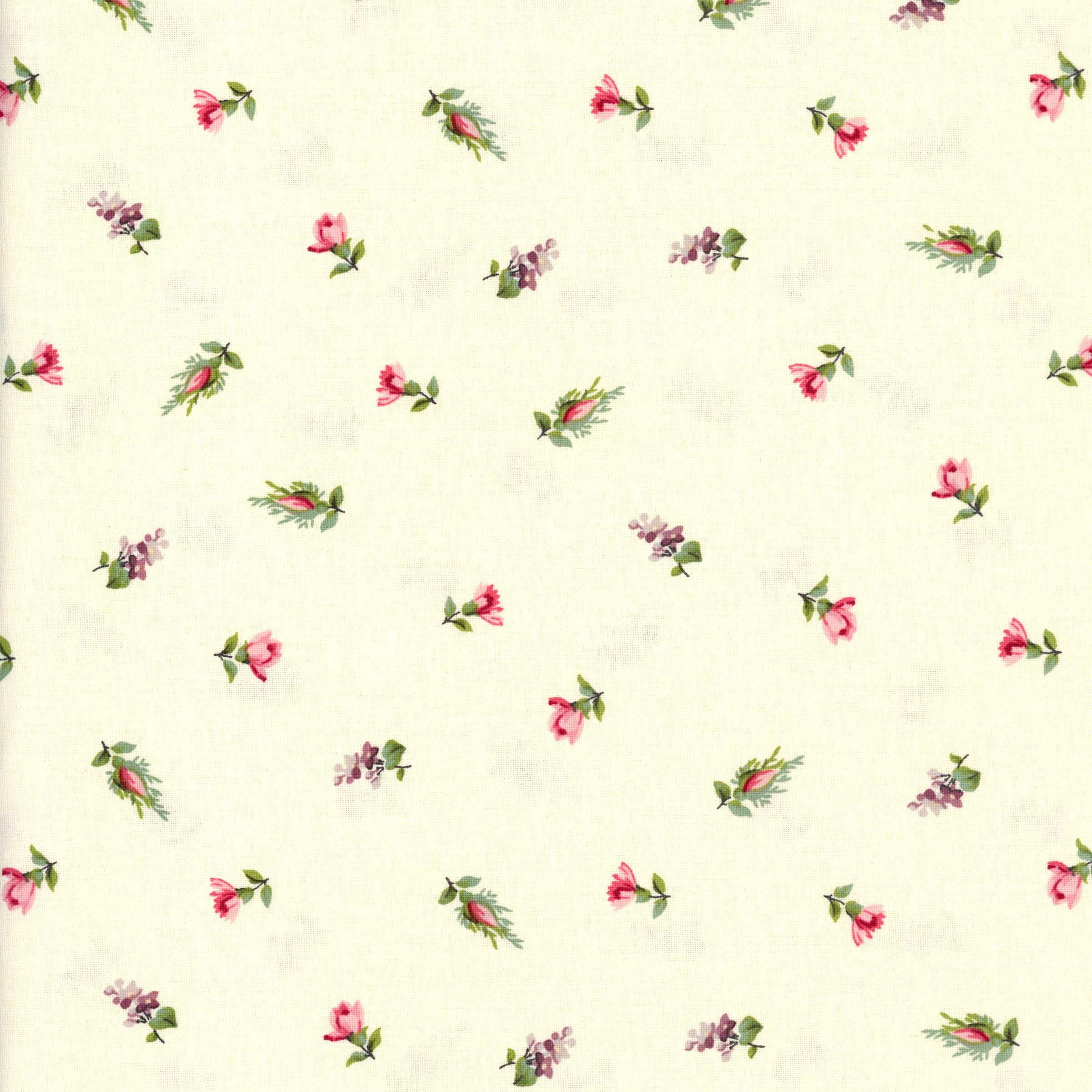 Lloyd Curzon Textiles - Amelie Collection by Anna Griffin - Patchwork and Quilting Fabric from Brown's Craft Shed (Tags: Fabric Amelie Collection Anna Griffin blender blenders cream delicate Floral flowers green Lloyd Curzon Textiles pastel pink plants vintage )