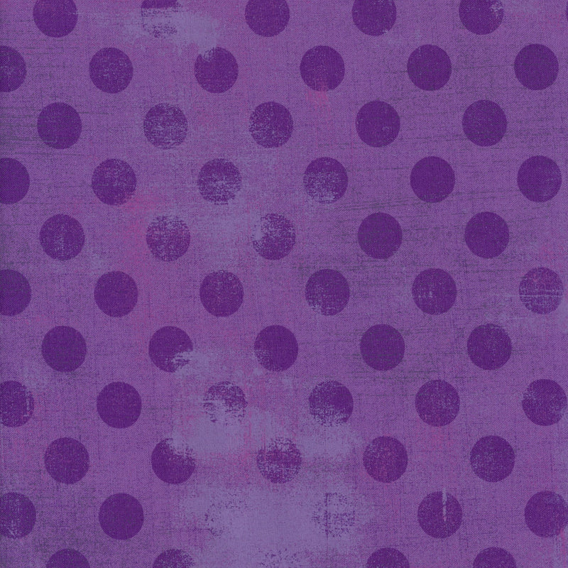 Moda Grunge Hits the Spot - Royal Purple Dot - Patchwork and Quilting Fabric from Brown's Craft Shed (Tags: Fabric basics blender Moda playful polka dots purple Spots textures )