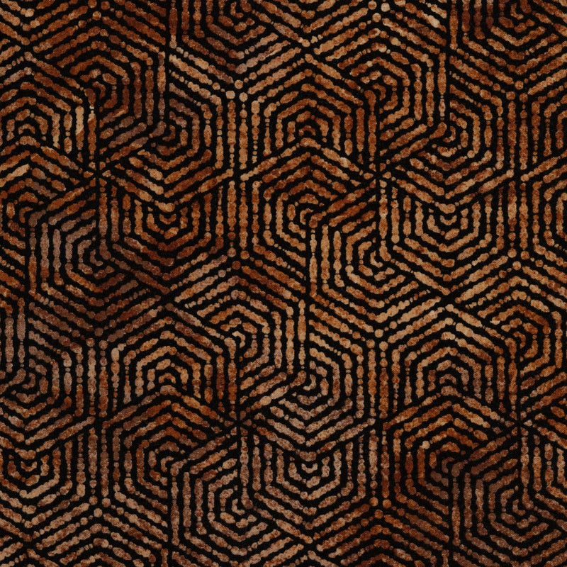 Northcott Stonehenge Retro Vibes Rust Multi Hexie by Linda Ludovico - Patchwork and Quilting Fabric from Brown's Craft Shed (Tags: Fabric dots home décor lines modern patchwork quilting rust )