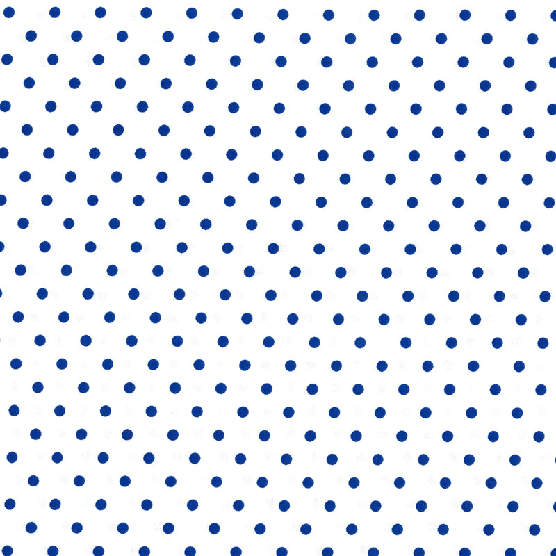 Timeless Treasures Fabrics of SoHo - Royal Blue Polka - Patchwork and Quilting Fabric from Brown's Craft Shed (Tags: Fabric basics blenders blue children patterns playful polka dots Spots white )