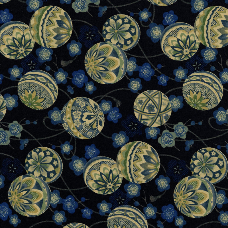 Nutex Akan - Patchwork and Quilting Fabric from Brown's Craft Shed (Tags: Fabric Akan blue cream elegant Floral Geometric green indigo mandala multi novelty Nutex patterns traditional )