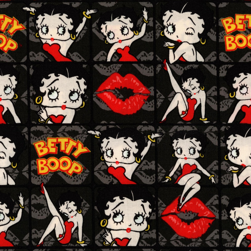 Camelot Fabrics - Betty Boop - Patchwork and Quilting Fabric from Brown's Craft Shed (Tags: Fabric Betty Boop bold Camelot Fabrics cartoon characters fun novelty playful pop culture red themed vintage white )