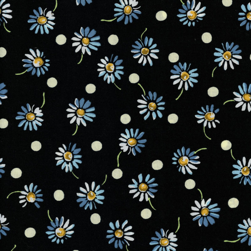 Creative Products Group - Poppy Passion Daisies - Patchwork and Quilting Fabric from Brown's Craft Shed (Tags: Fabric Black craft daisies Floral patterns playful polka dots quilting whimsical Yellow )